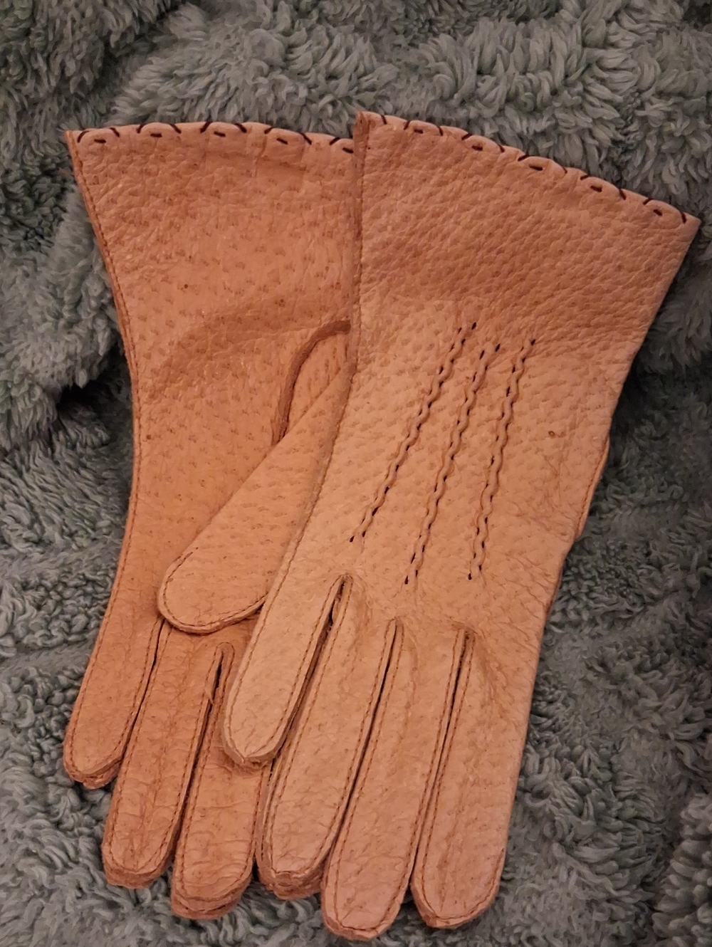 NOS Vintage 1950s Deadstock Genuine Pigskin Gloves Size 7 Watt & Shand